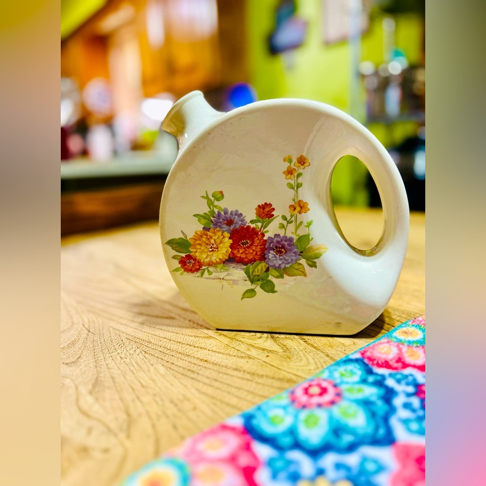 Universal Cambridge Vintage Water Pitcher Hand painted Floral decorations